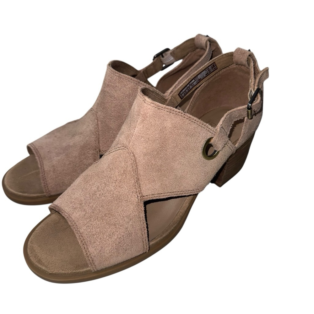 Koolaburra by UGG Kaiah Suede Block Heel Ankle Strap Sandals 8.5 Amphora - Picture 3 of 10